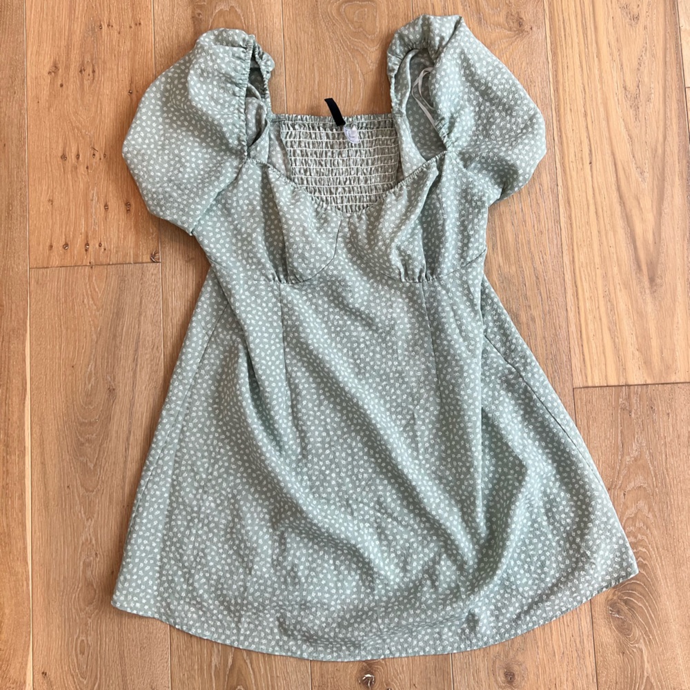 H&M Green Floral Sun Dress
